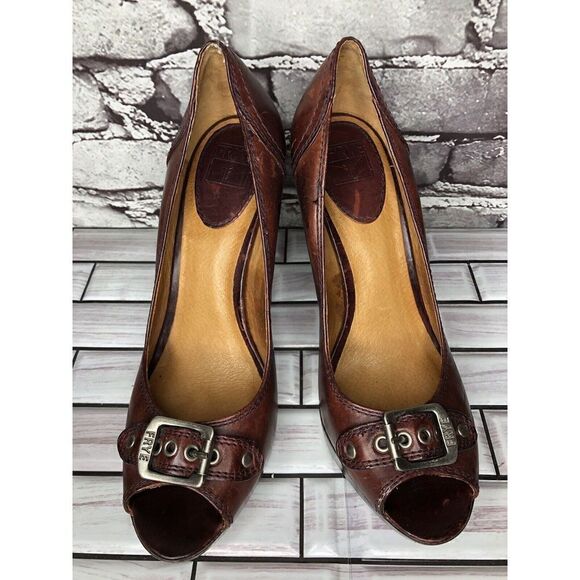 Frye Company Gail Pump Burgundy Rust Distressed Stiletto Heels Women Sz 9M US/40 - Picture 16 of 16